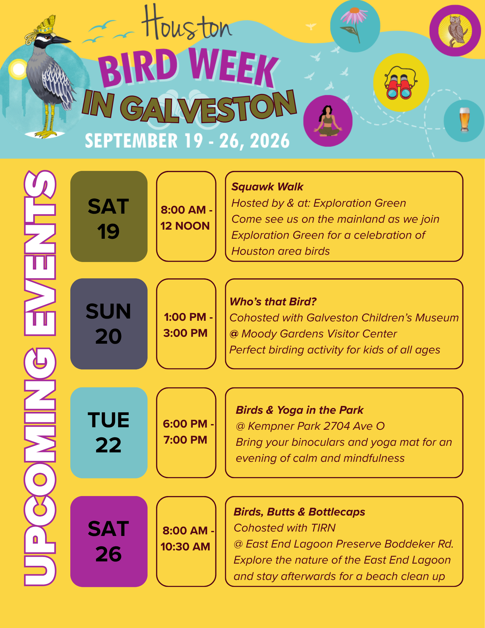 upcoming events